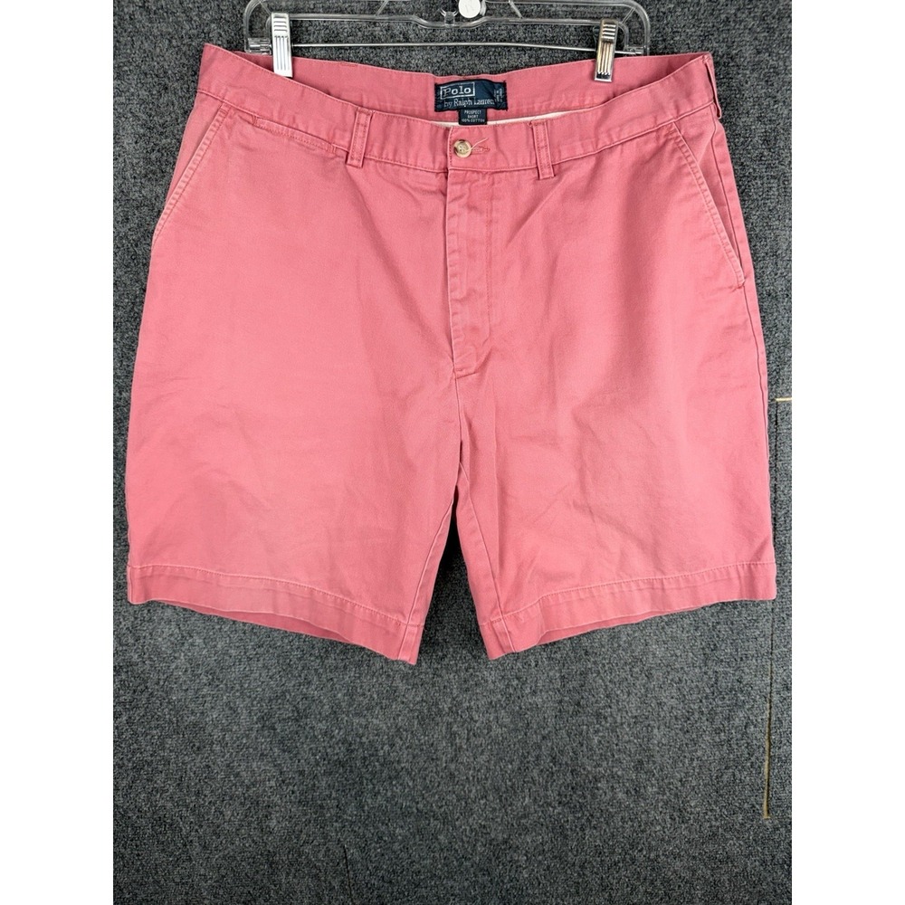 Vintage Polo Ralph Lauren Prospect Shorts Mens 36 Red Flat Front Chino